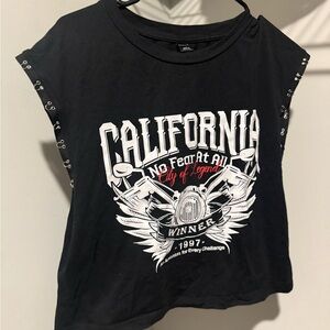 Black Graphic Tee with California Print